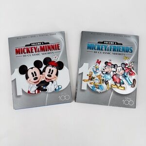 Disney 100 Mickey & Minnie Vol 1 & Friends Vol 2 Blu-ray DVD Digital 20 Shorts